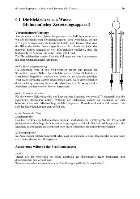 Praktikumsskript Stand: WiSe 2010/2011 - Fachbereich Chemie ...