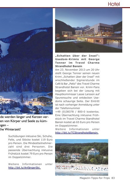 Tipps-for-Trips das Reisemagazin online Ausgabe November 2013