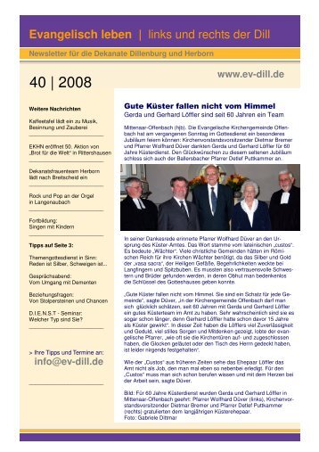 Newsletter 40 | 2008 - links und rechts der Dill