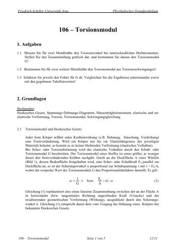 106 – Torsionsmodul - Friedrich-Schiller-Universität Jena