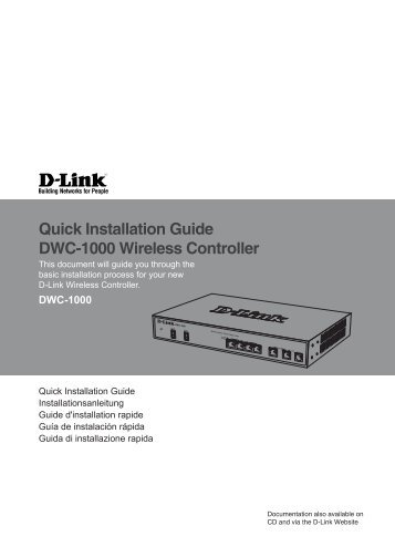 Quick Installation Guide DWC-1000 Wireless Controller - D-Link