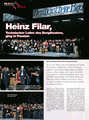 Ein Fest für Heinz Filar – Der technische Leiter des Burgtheaters ...