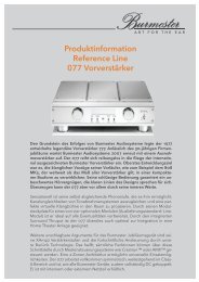 Produktinfo 077 Vorverstärker - Burmester Audiosysteme GmbH