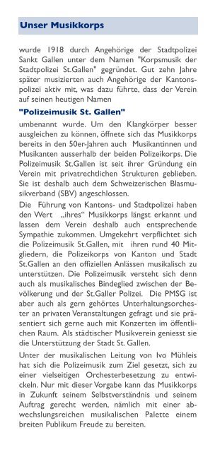 Flyer - Polizeimusik St.Gallen