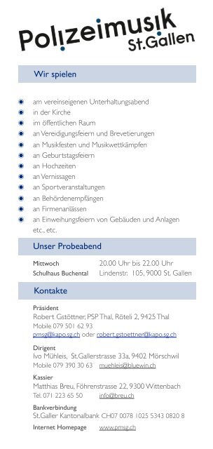 Flyer - Polizeimusik St.Gallen