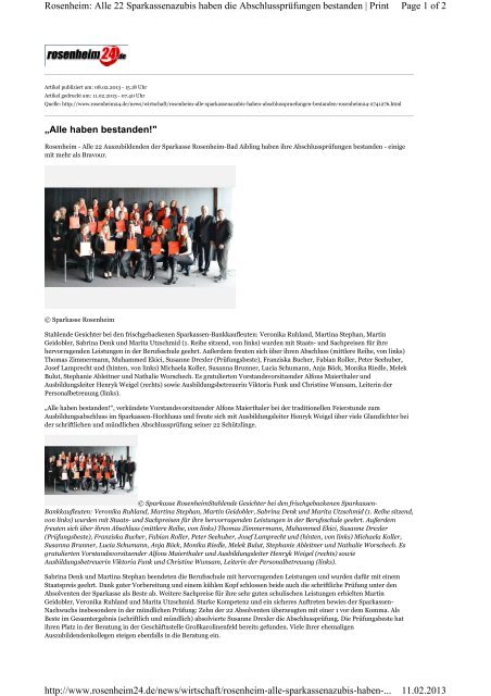 „Alle haben bestanden!" Page 1 of 2 Rosenheim: Alle 22 ...