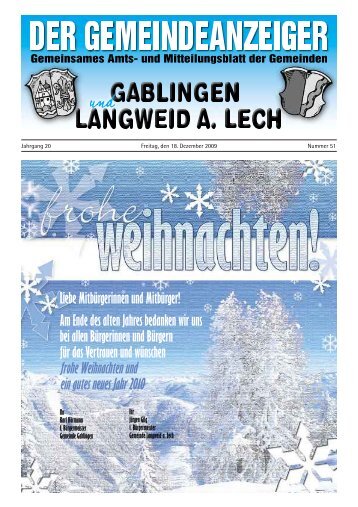 froheWeihnachtenund eingutesneuesJahr2010 - Langweid am Lech