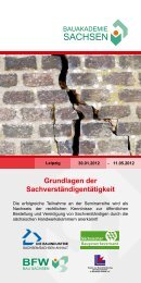 Grundlagen der Sachverständigentätigkeit - Bauakademie Sachsen