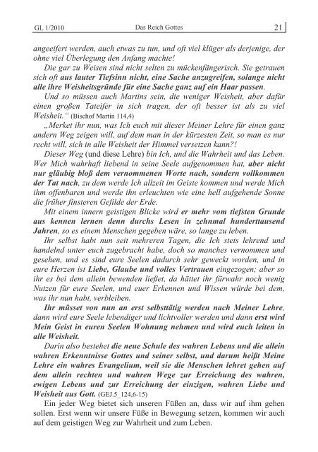 GL 1/2010 - der Lorber-Gesellschaft eV