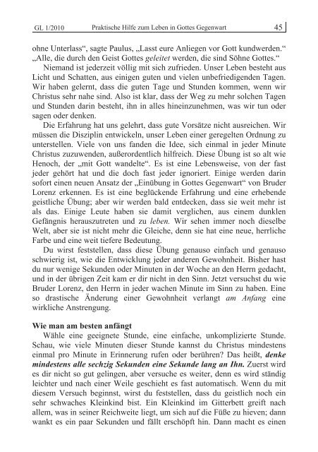 GL 1/2010 - der Lorber-Gesellschaft eV