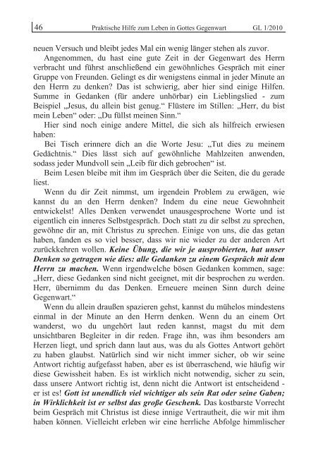 GL 1/2010 - der Lorber-Gesellschaft eV