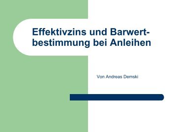 Effektivzins und Barwert - Hochschule Magdeburg-Stendal