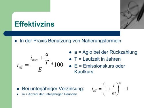 Effektivzins und Barwert - Hochschule Magdeburg-Stendal