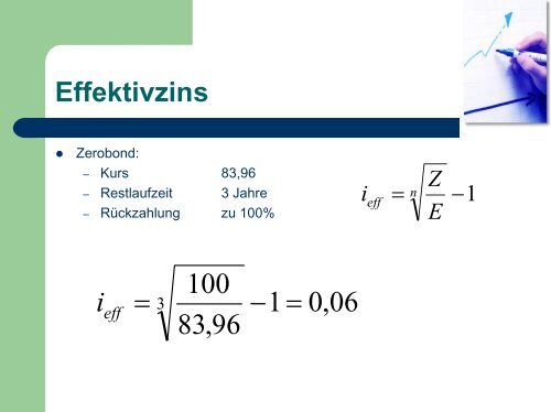 Effektivzins und Barwert - Hochschule Magdeburg-Stendal