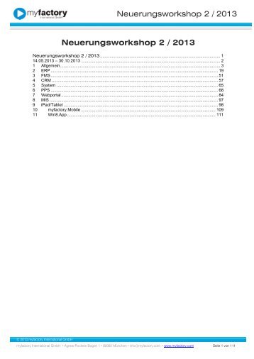 Neuerungen zu myfactory Version 5.0