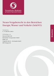 Neues Vergaberecht in den Bereichen Energie, Wasser und Verkehr