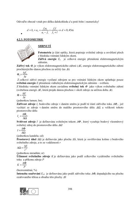 Příklady - modul 4. Optika a atomové jádro