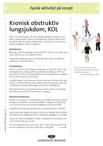 Kronisk obstruktiv lungsjukdom, KOL - Landstinget Blekinge