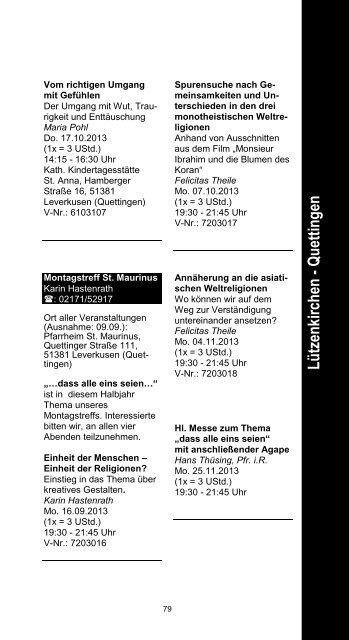 2. Halbjahr 2013 - Erzbistum Köln