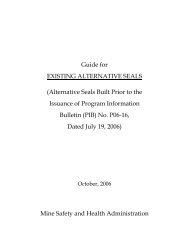 Guide For Existing Alternative Seals - Mine Safety and Health ...