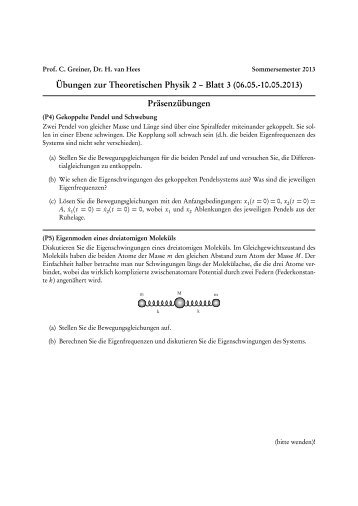 Übungen zur Theoretischen Physik 2 – Blatt 3 (06.05.-10.05 ... - FIAS