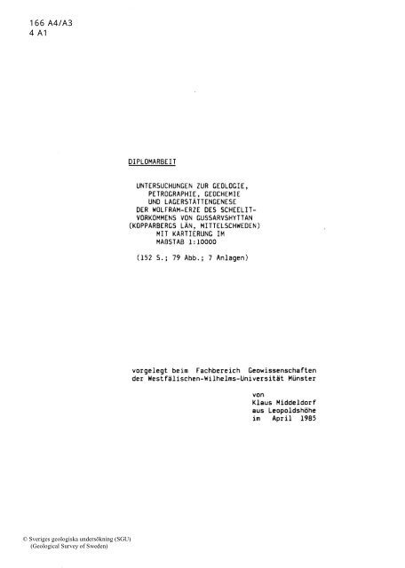 DIPLOMARBEIT UNTERsUCHUNGEN ZUR GEOLOGlE ...