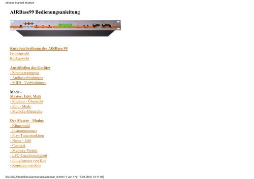 airbase manual deutsch - Jomox