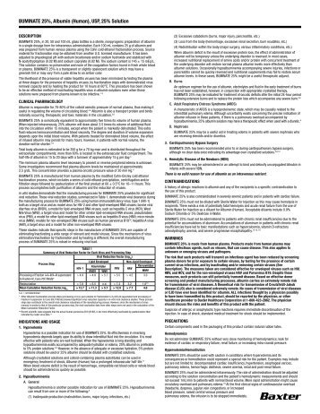 BUMINATE 25%, Albumin (Human), USP, 25% Solution - Baxter