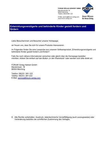 Psychosoziale Prävention - Forum Verlag Herkert GmbH