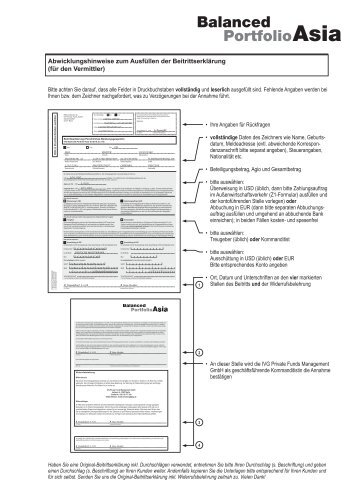 Abwicklungshinweise zum Ausfüllen der Beitrittserklärung (für den ...