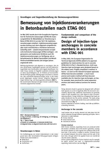 Bemessung von Injektionsverankerungen in ... - Bauverlag