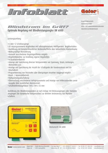 Infoblatt - Geier Starkstromtechnik