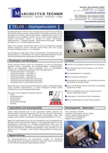 Katalog Signierstempel - Margreiter Technik Hans Hilscher GmbH