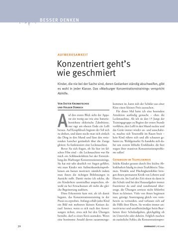 Konzentriert geht's wie geschmiert - Marburger Konzentrationstraining