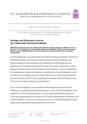 Weiterlesen (pdf) - St. Elisabeth-Krankenhaus Leipzig