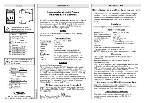 SC1/D INSTRUKTION INSTRUCTION Signalomvandlare, ett ... - regin