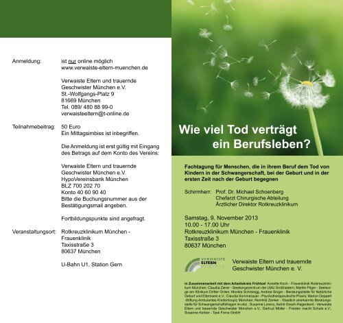 Flyer Verwaiste Eltern Munchen