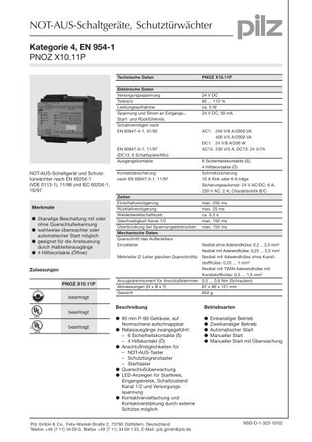 NOT-AUS-Schaltgeräte, Schutztürwächter - ELTRON