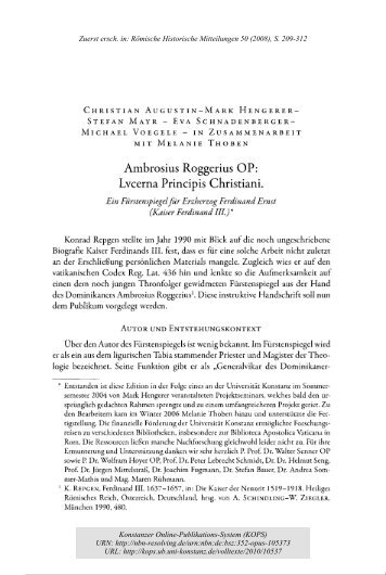 Ambrosius Roggerius OP - KOPS - Universität Konstanz
