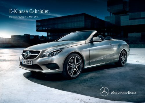 Preisliste Mercedes Benz E Klasse Cabriolet A207 Vom 07 03 2013