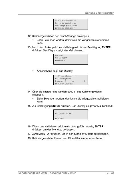 AirCon Service Center Servicehandbuch