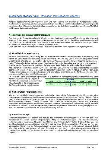 Siedlungsentwässerung: Wie kann ich Gebühren sparen?