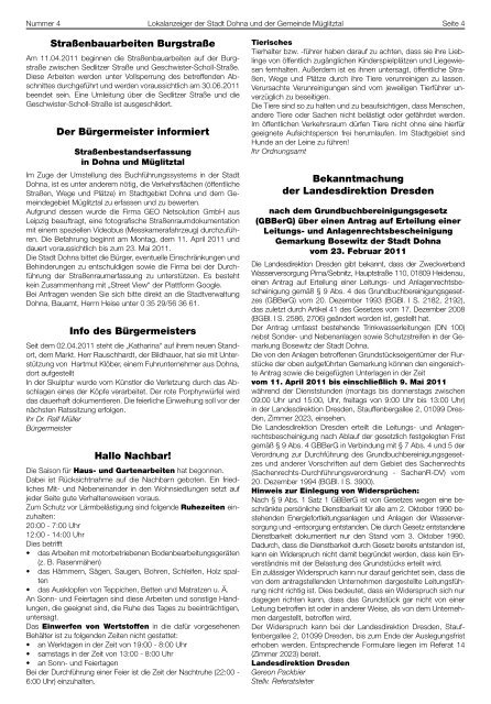 Amtliches Mitteilungsblatt der Stadt Dohna und der Gemeinde ...