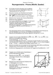 Raumgeometrie - Prisma (Würfel, Quader) - Mathe-Physik-Aufgaben
