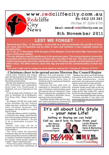 2011 11 08 Edition 326 - Redcliffe City News