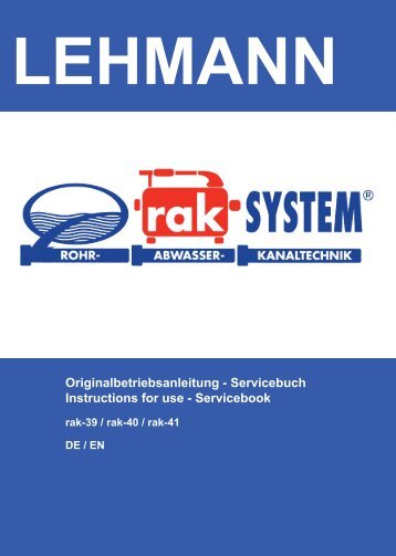Originalbetriebsanleitung - Servicebuch Instructions for use ...