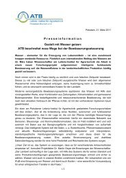 Presseinformation Gezielt mit Wasser geizen: ATB beschreitet neue ...