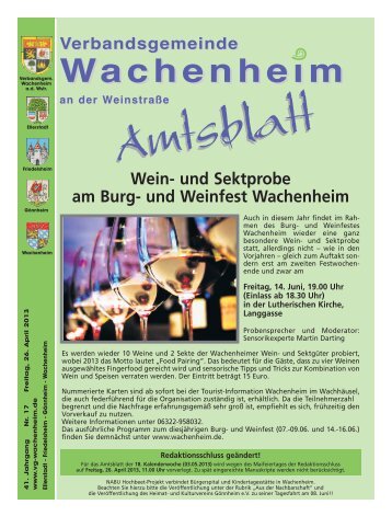 Amtsblatt vom 26.04.2013 - Verbandsgemeinde Wachenheim