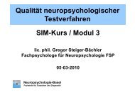 Qualität neuropsychologischer Testverfahren - Neuropsychologie ...
