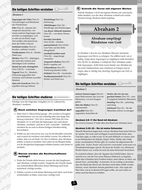 Altes Testament – Leitfaden für den Schüler